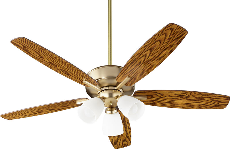 Quorum 70525-380 52``Ceiling Fan, Aged Brass Finish - LightingWellCo