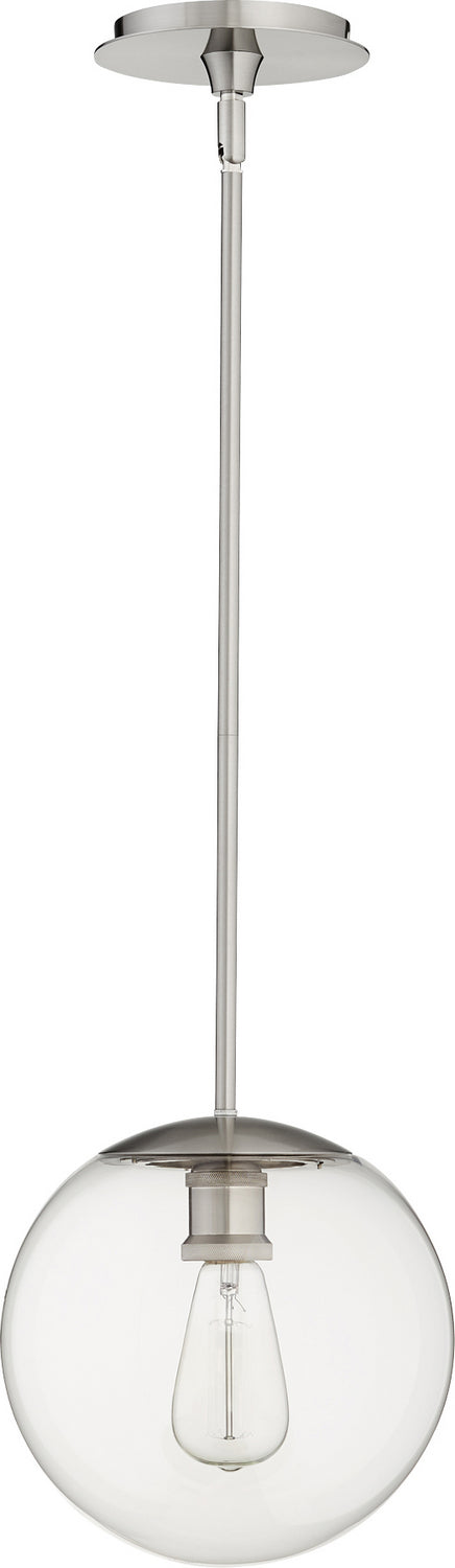 Quorum 80-10-65 One Light Pendant, Satin Nickel Finish - LightingWellCo