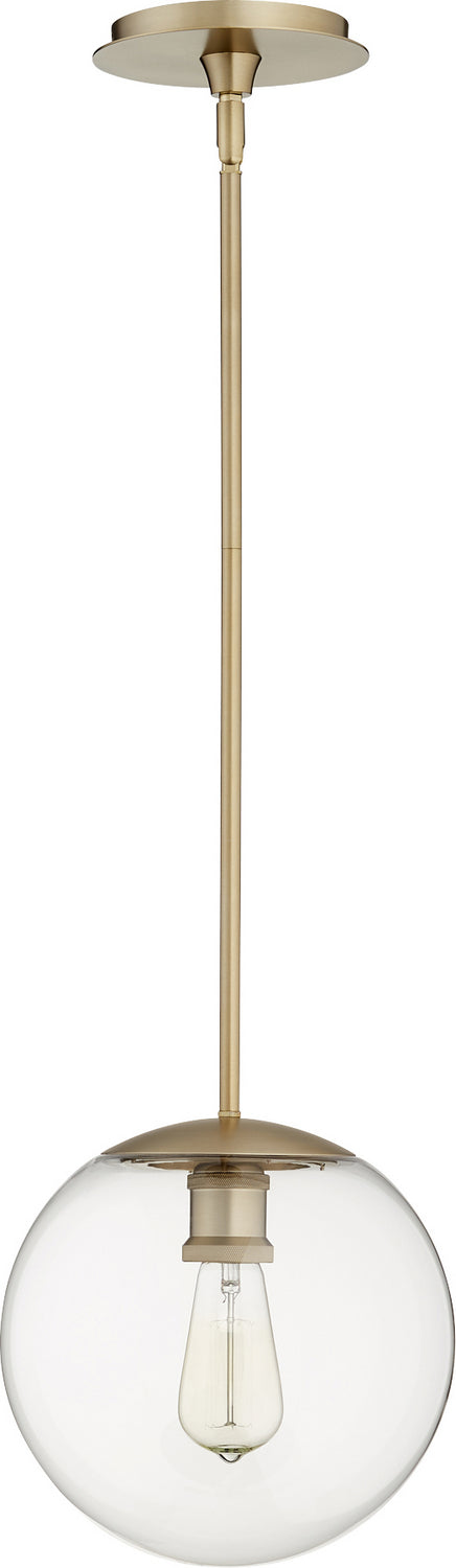 Quorum 80-10-80 One Light Pendant, Aged Brass Finish - LightingWellCo