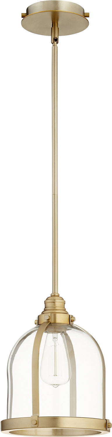 Quorum 886-80 One Light Pendant, Aged Brass Finish - LightingWellCo