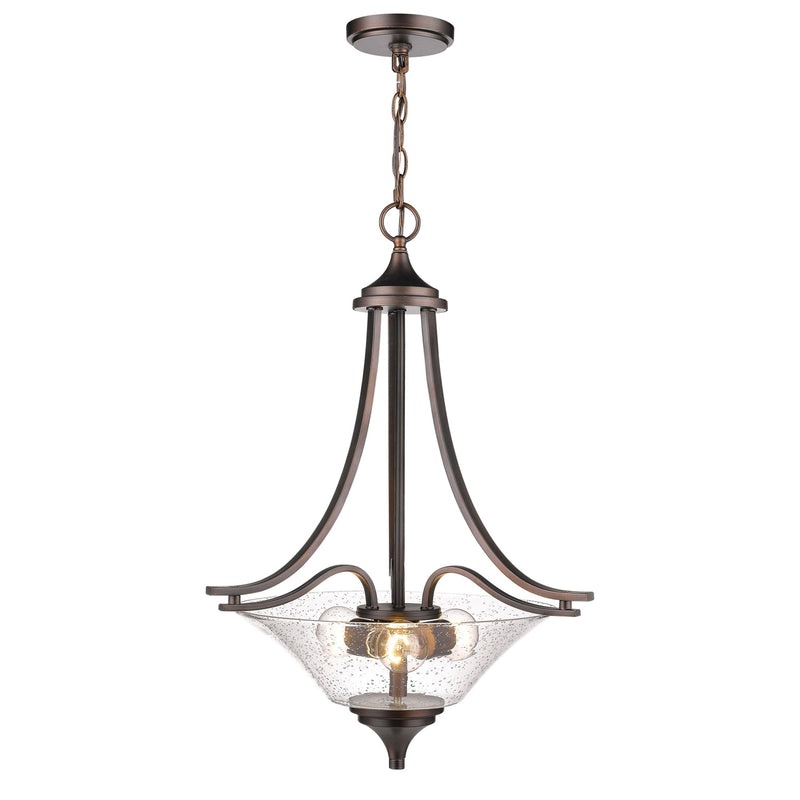 Millennium 1473-RBZ Three Light Pendant, Rubbed Bronze Finish - LightingWellCo