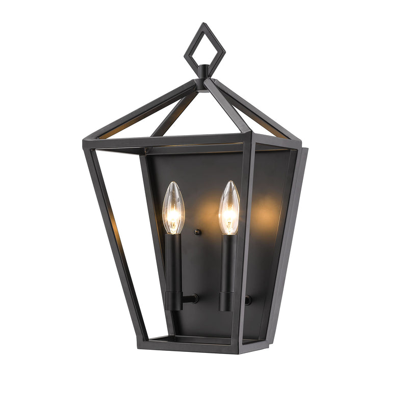 Millennium 2572-MB Two Light Wall Sconce, Matte Black Finish - LightingWellCo