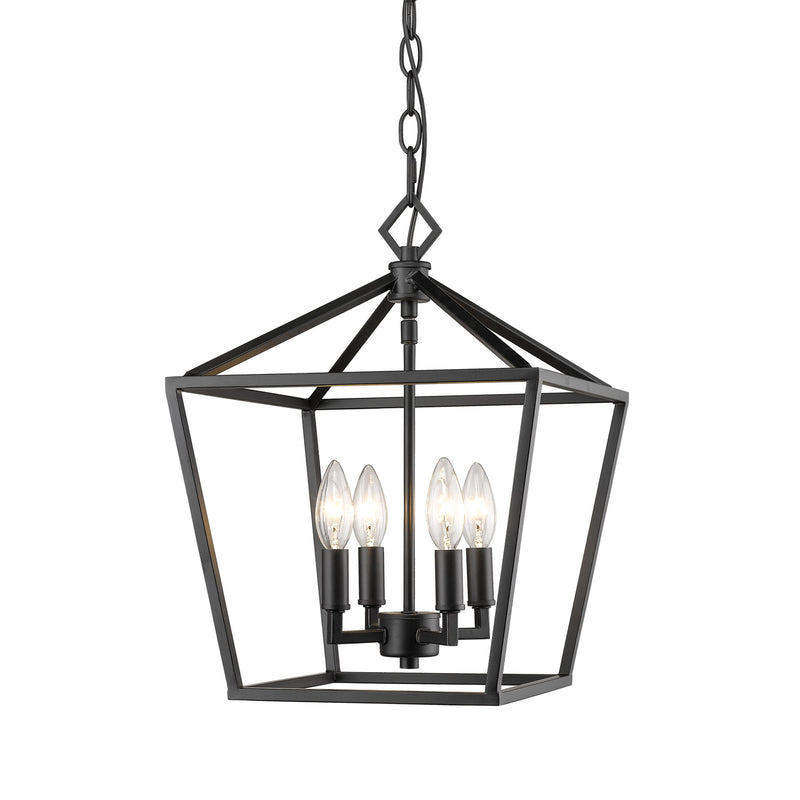 Millennium 3234-MB Four Light Pendant, Matte Black Finish - LightingWellCo