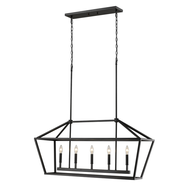 Millennium 3245-MB Five Light Pendant, Matte Black Finish - LightingWellCo