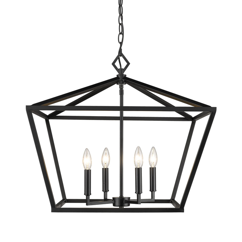 Millennium 3294-MB Four Light Pendant, Matte Black Finish - LightingWellCo
