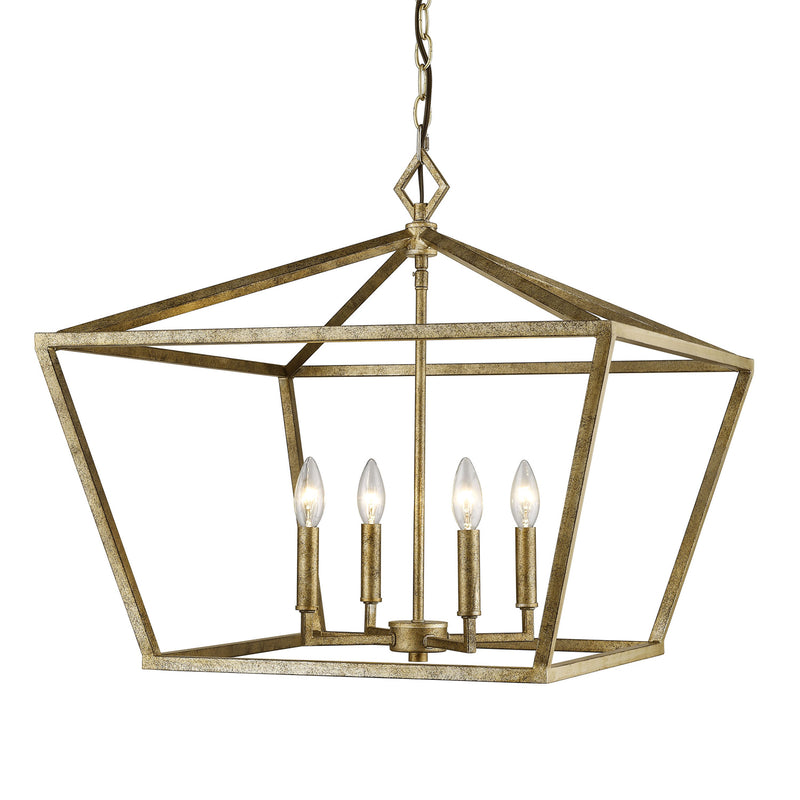 Millennium 3294-VG Four Light Pendant, Vintage Gold Finish - LightingWellCo