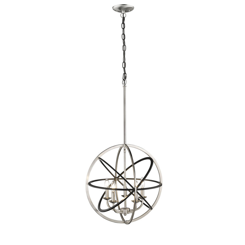 Millennium 3397-MB/BN Five Light Pendant, Matte Black/Brushed Nickel Finish - LightingWellCo