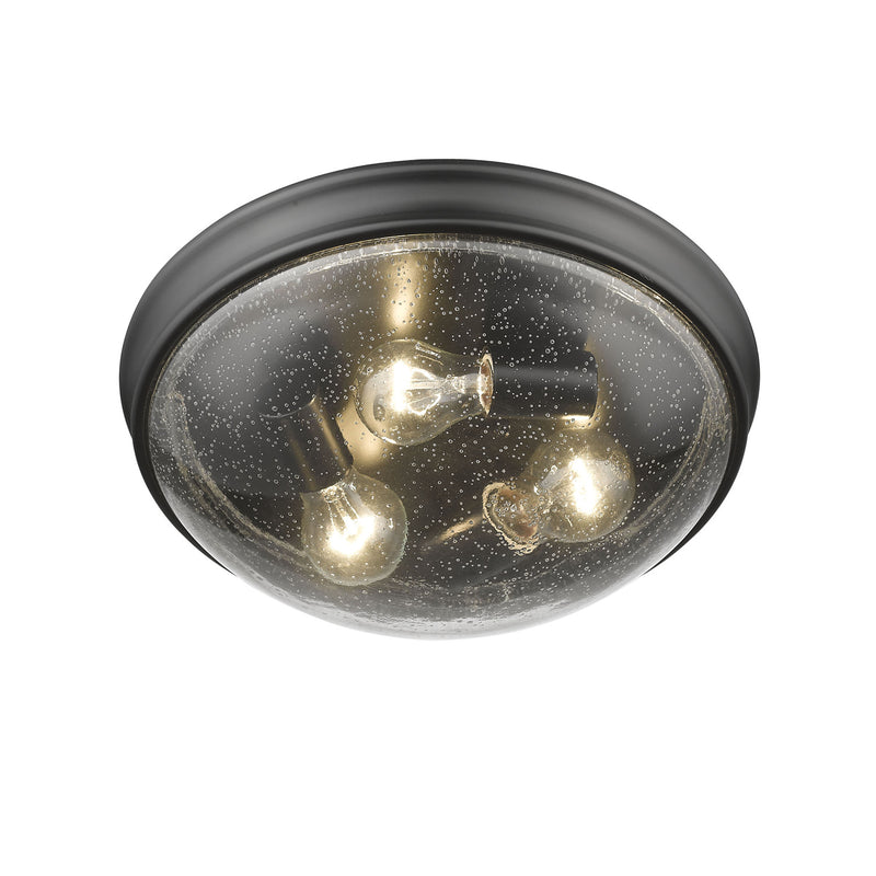 Millennium 5229-MB Three Light Flushmount, Matte Black Finish - LightingWellCo
