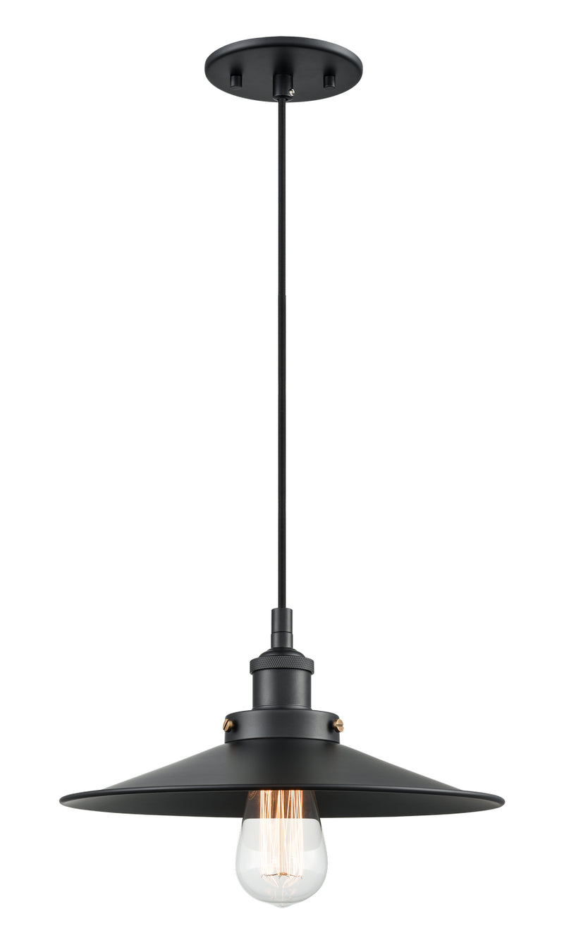 Matteo Lighting C46112BKBK One Light Pendant, Black Finish - LightingWellCo