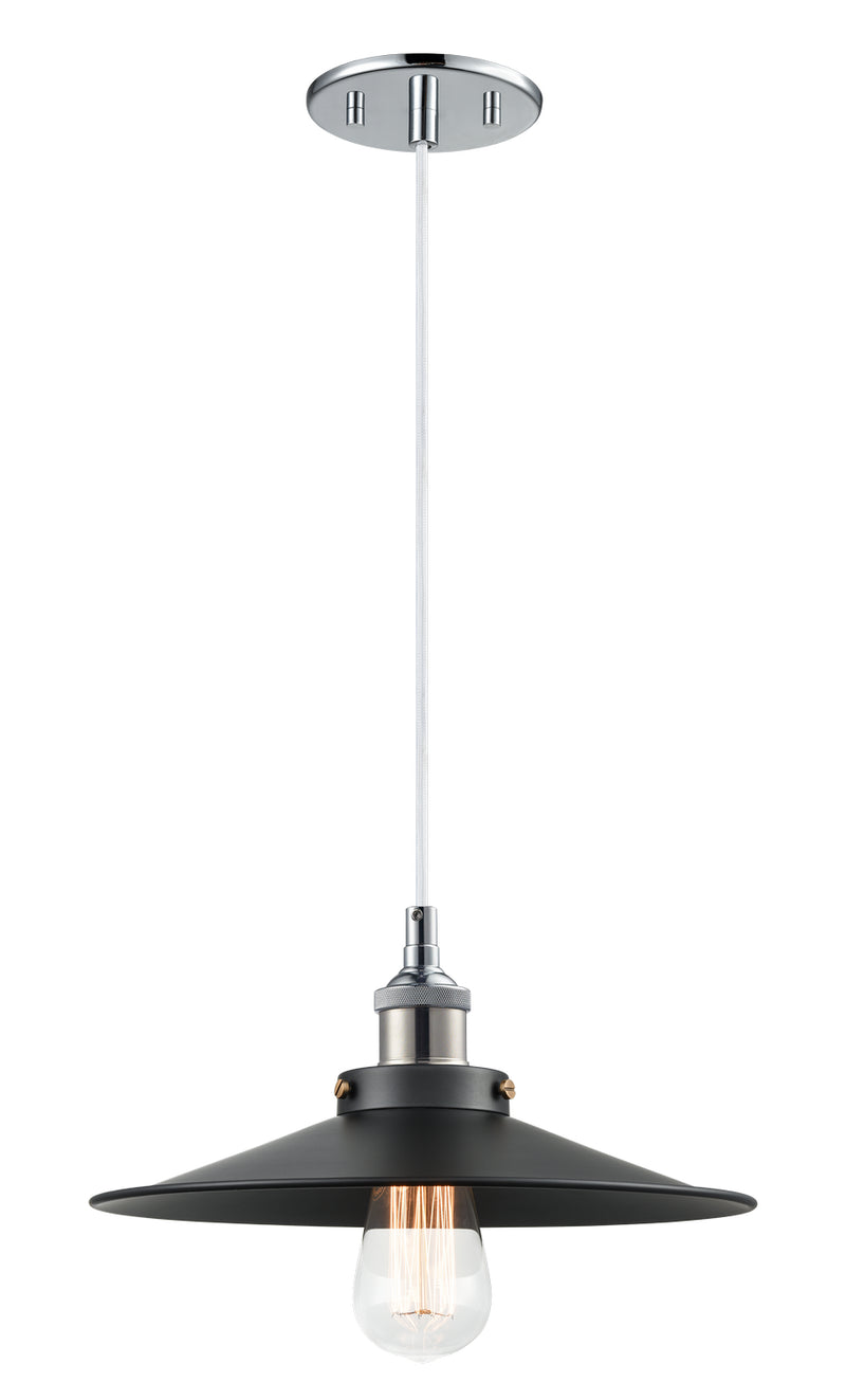 Matteo Lighting C46112CHBK One Light Pendant, Chrome Finish - LightingWellCo