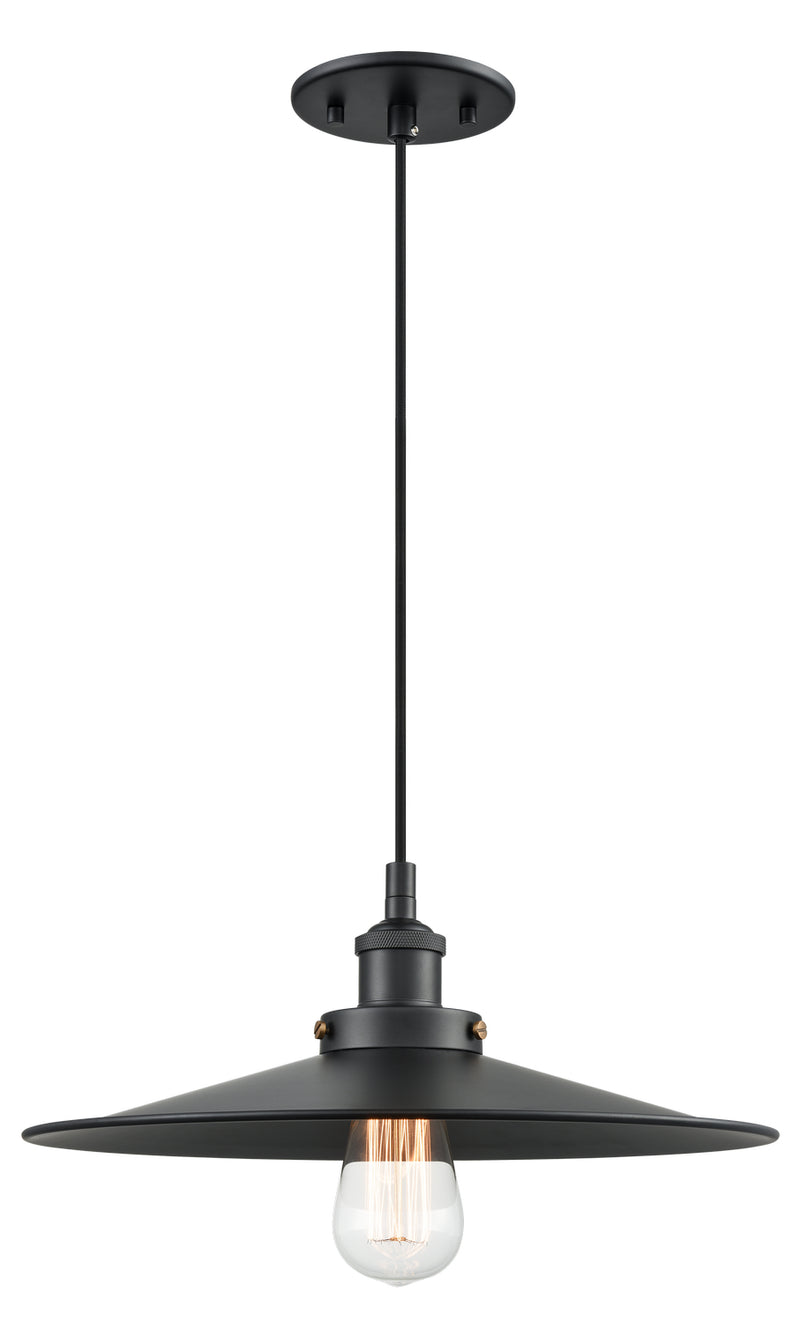 Matteo Lighting C46113BKBK One Light Pendant, Black Finish - LightingWellCo