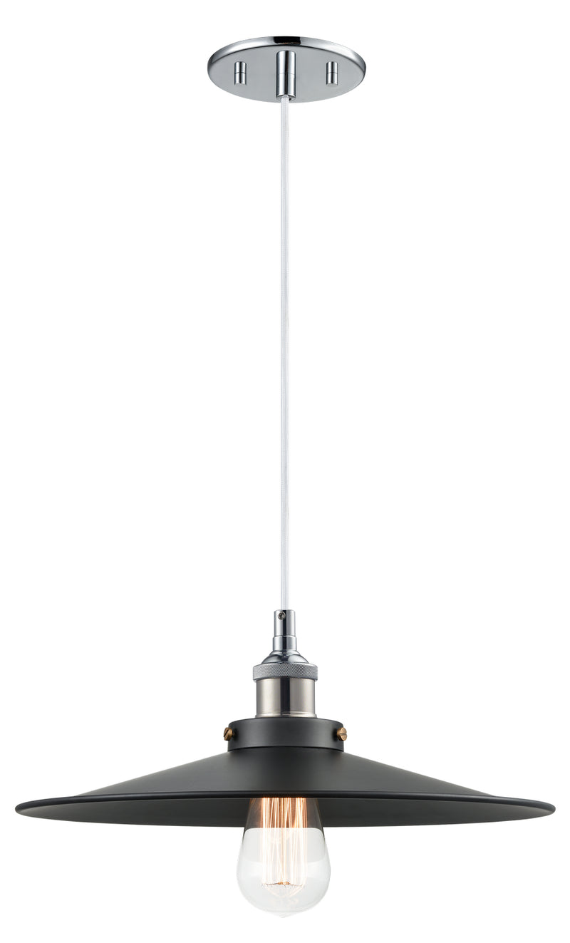 Matteo Lighting C46113CHBK One Light Pendant, Chrome Finish - LightingWellCo