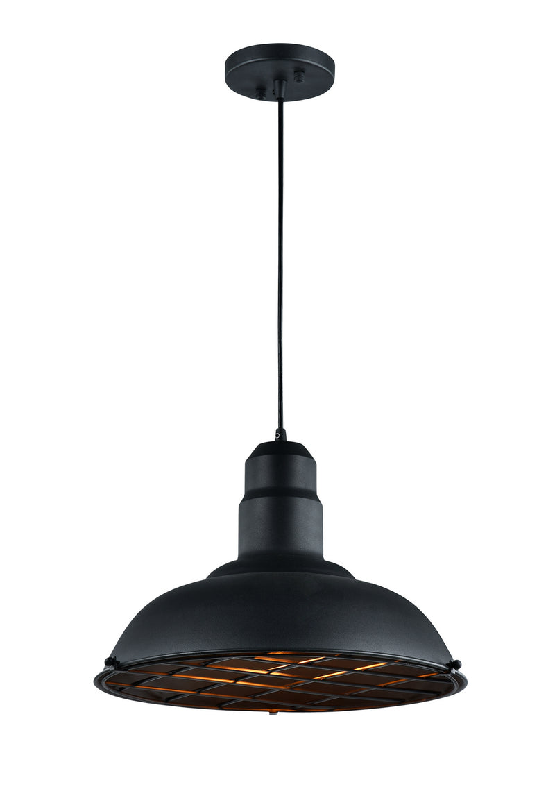 Matteo Lighting C54111MB One Light Pendant, Matte Black Finish - LightingWellCo