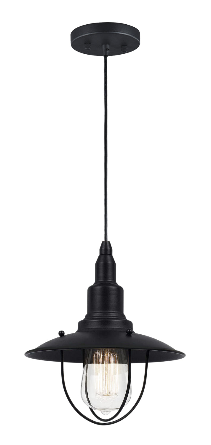 Matteo Lighting C54113MB One Light Pendant, Matte Black Finish - LightingWellCo