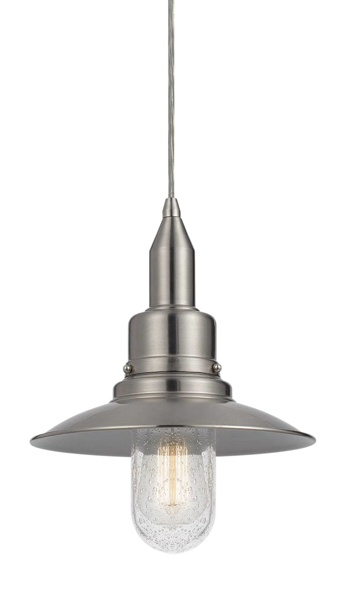 Matteo Lighting C54114BN One Light Pendant, Brushed Nickel Finish - LightingWellCo