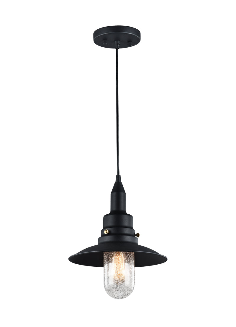 Matteo Lighting C54114MB One Light Pendant, Matte Black Finish - LightingWellCo