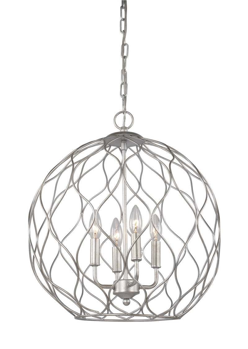 Matteo Lighting C54404SV Four Light Pendant, Rusty Silver Finish - LightingWellCo