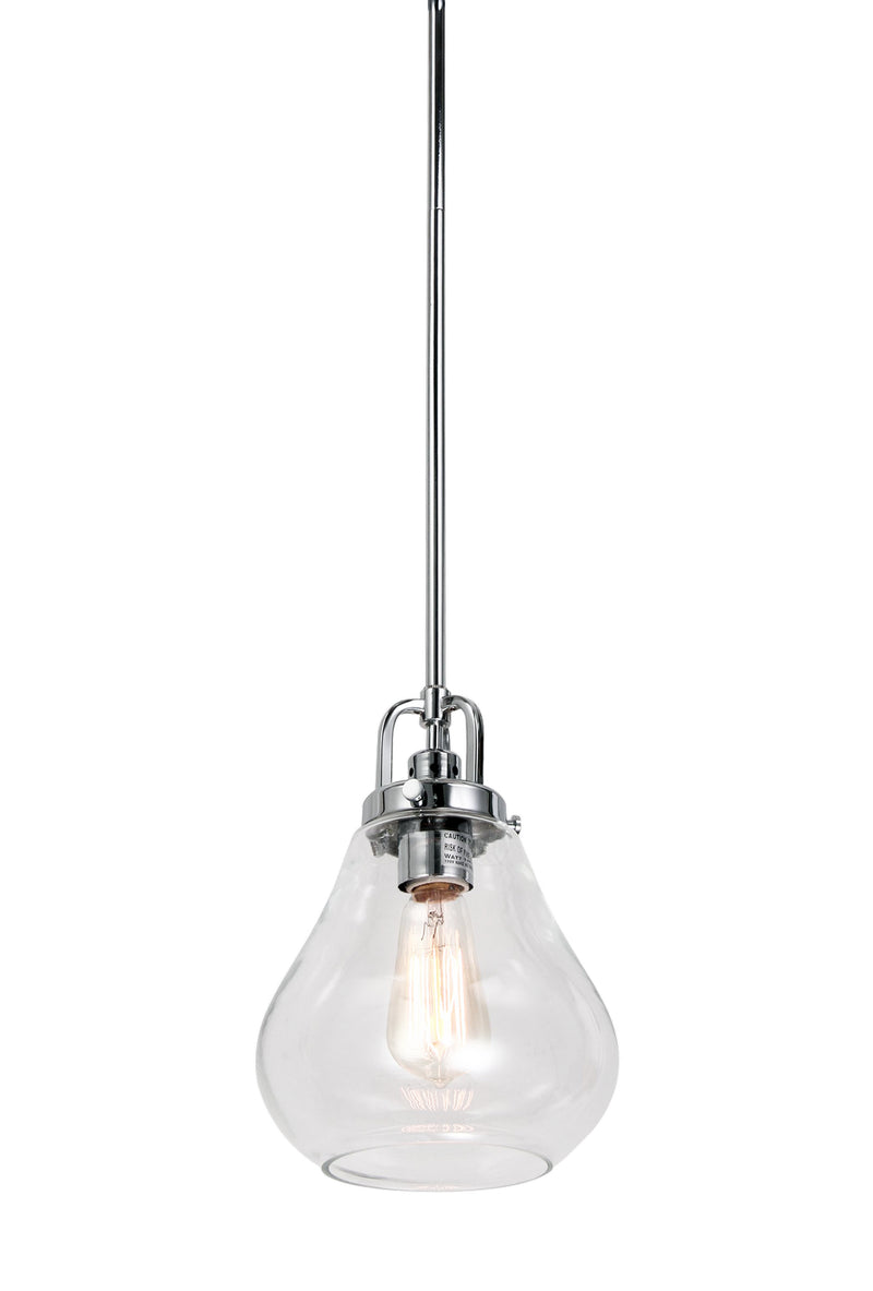 Matteo Lighting C54501CL One Light Pendant, Chrome Finish - LightingWellCo