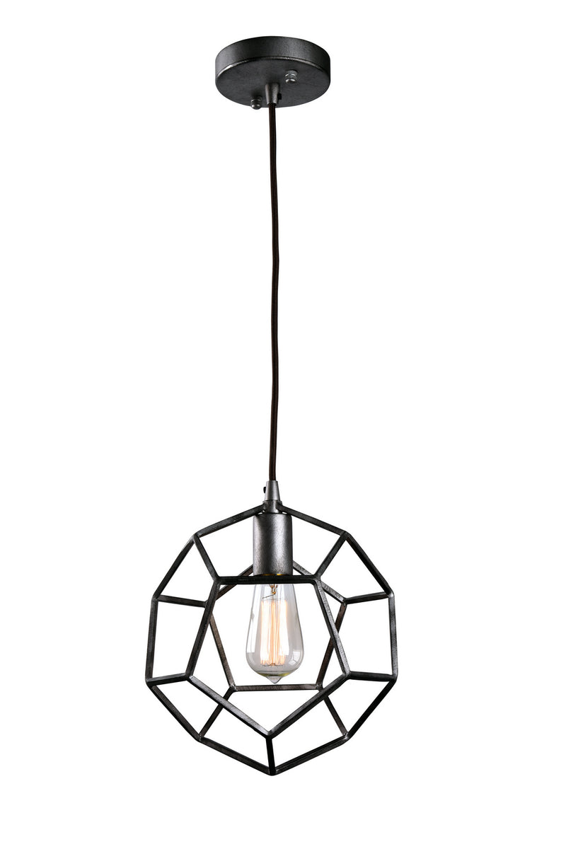 Matteo Lighting C54601RB One Light Pendant, Rusty Black Finish - LightingWellCo