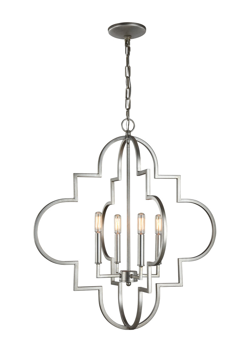 Matteo Lighting C56804SV Four Light Pendant, Rusty Silver Finish - LightingWellCo