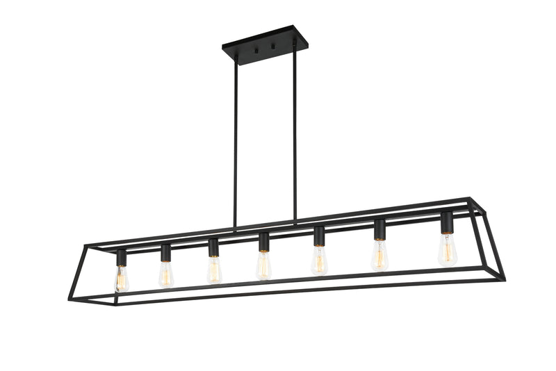 Matteo Lighting C57017RB Seven Light Pendant, Rusty Black Finish - LightingWellCo