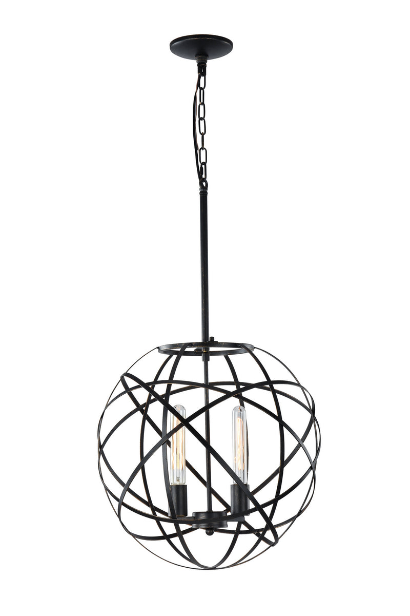 Matteo Lighting C57802BK Two Light Pendant, Black Finish - LightingWellCo