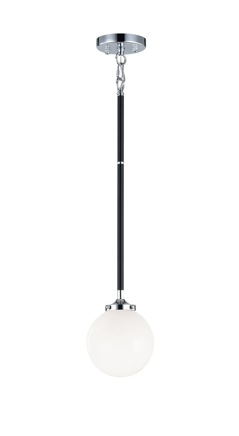 Matteo Lighting C58201CHOP One Light Pendant, Black & Chrome Finish - LightingWellCo