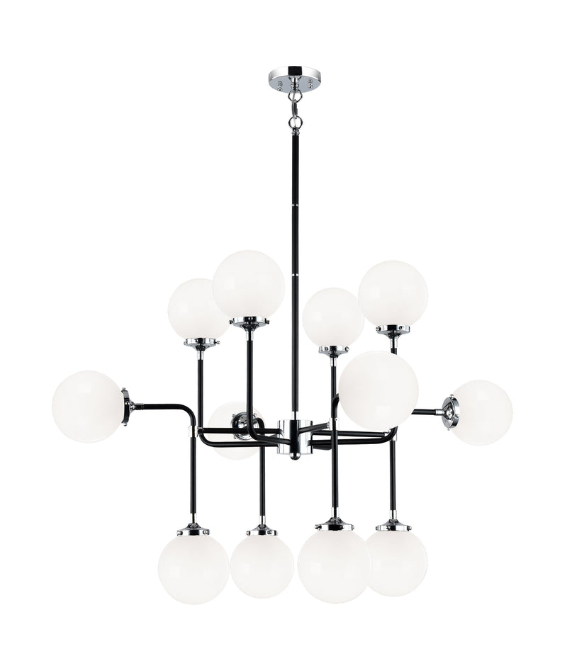 Matteo Lighting C58212CHOP 12 Light Pendant, Black & Chrome Finish - LightingWellCo