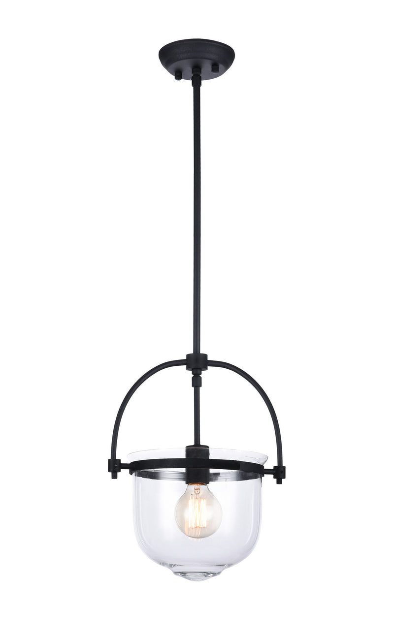 Matteo Lighting C58701MB One Light Pendant, Matte Black Finish - LightingWellCo