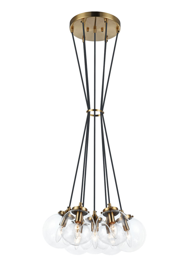 Matteo Lighting C63007AGCL Seven Light Chandelier, Aged Gold Brass Finish - LightingWellCo