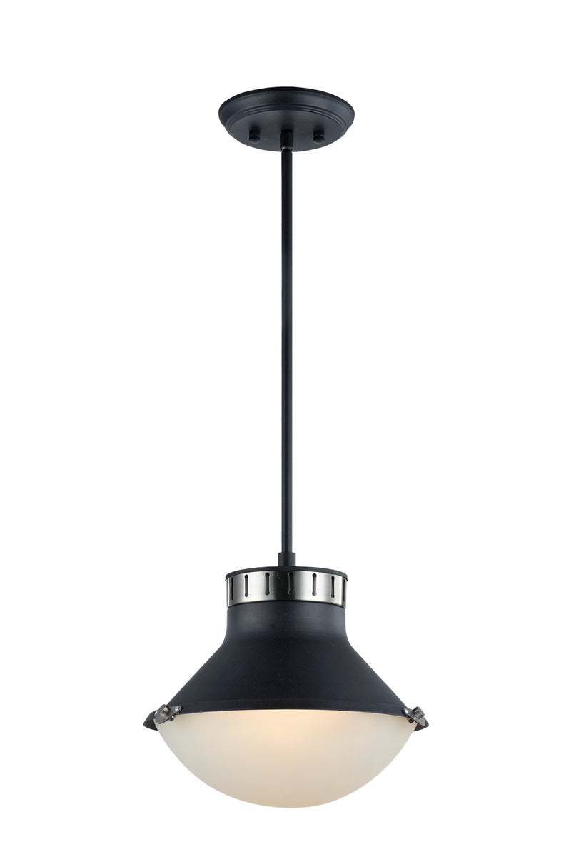 Matteo Lighting C66302MBBN Two Light Pendant, Matte Black & Brushed Nickel Finish - LightingWellCo