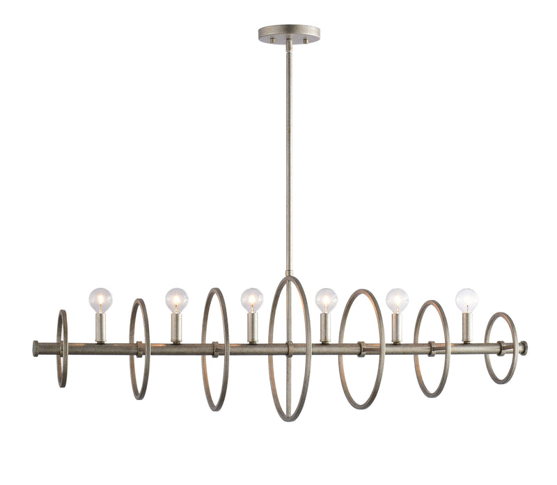 Matteo Lighting C67406SV Six Light Chandelier, Rusty Silver Finish - LightingWellCo