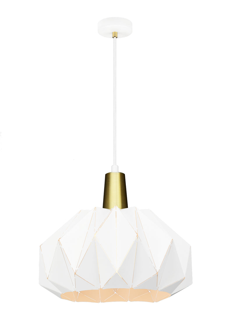 Matteo Lighting C70901WH One Light Pendant, White Finish - LightingWellCo