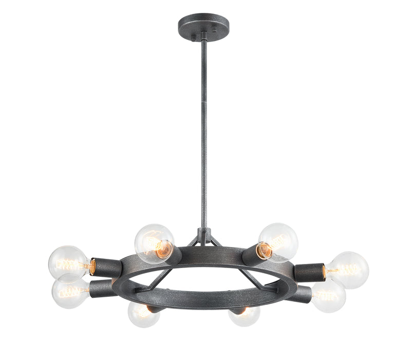 Matteo Lighting C73308SB Eight Light Chandelier, Silver Black Finish - LightingWellCo