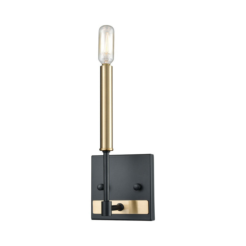ELK Home 15273/1 One Light Vanity Lamp, Matte Black, Satin Brass, Satin Brass Finish - At LightingWellCo