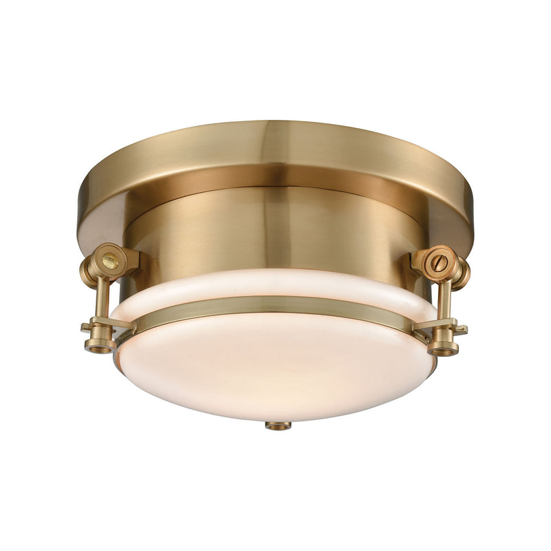 ELK Home 16092/1 One Light Flush Mount, Satin Brass Finish-LightingWellCo