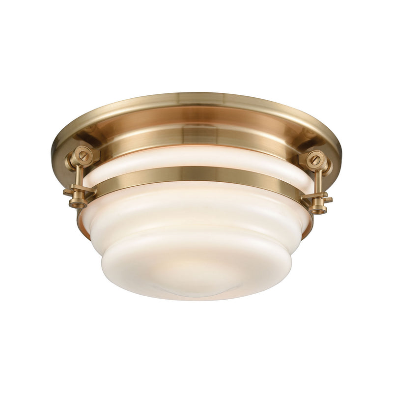 ELK Home 16093/2 Two Light Flush Mount, Satin Brass Finish-LightingWellCo