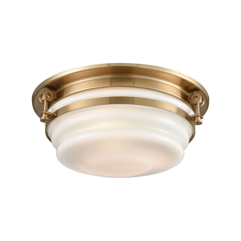 ELK Home 16094/3 Three Light Flush Mount, Satin Brass Finish - At LightingWellCo