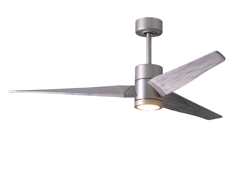 Matthews Fan Company Super Janet SJ-BN-BW-60 60``Ceiling Fan, Brushed Nickel Finish - LightingWellCo