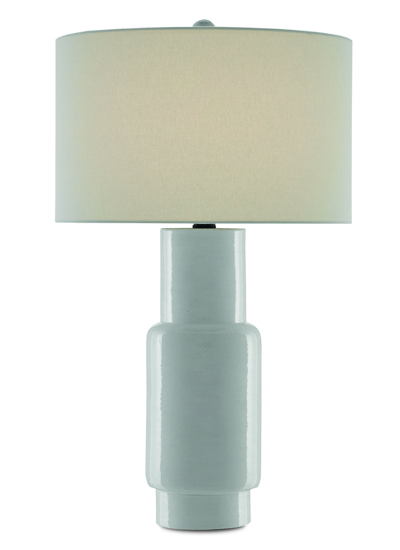 Currey and Company 6000-0300 One Light Table Lamp, White/Satin Black Finish - LightingWellCo