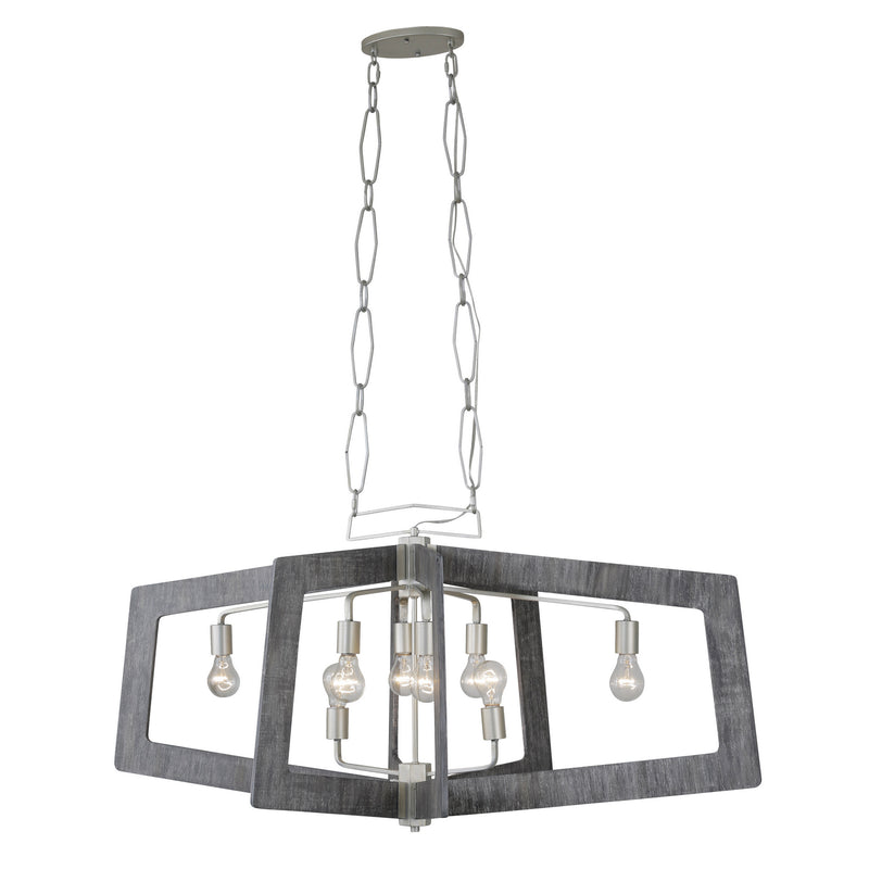 Varaluz 268N08SOG Eight Light Linear Pendant, Silverado Finish - LightingWellCo