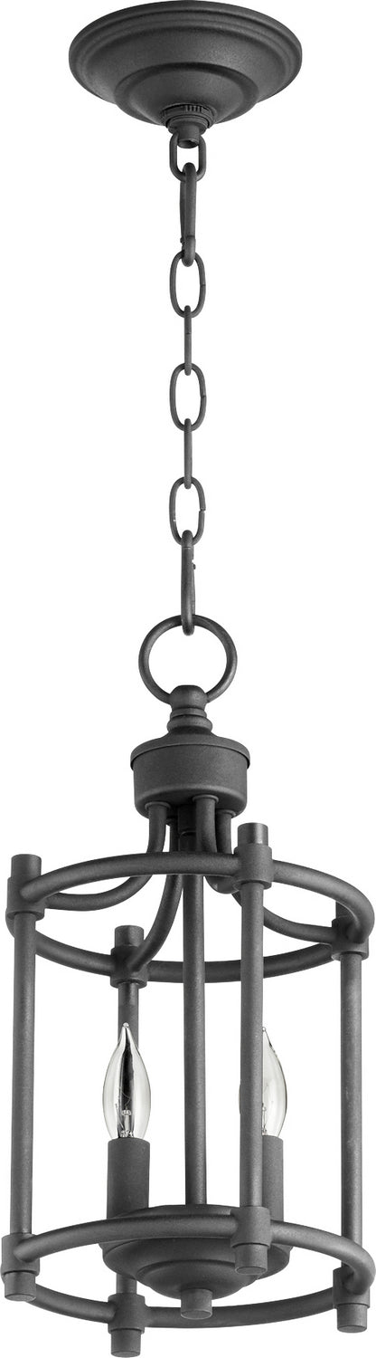 Quorum 6922-2-69 Two Light Entry Pendant, Black Finish - LightingWellCo