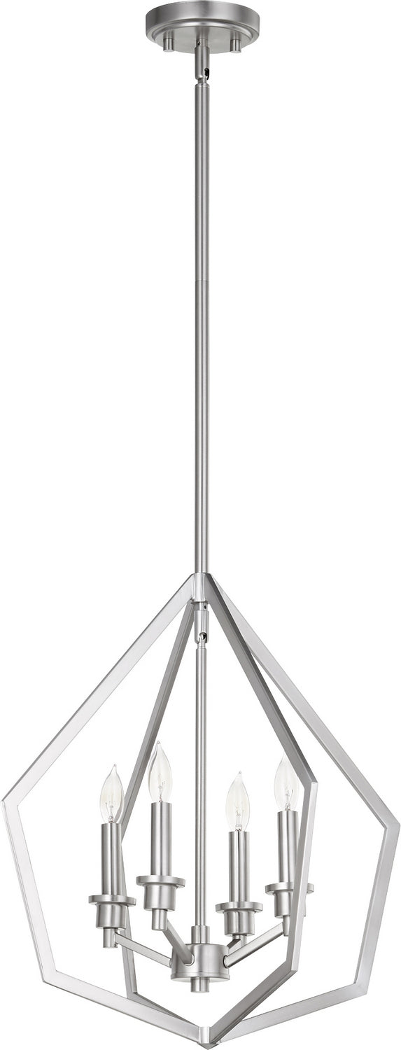 Quorum 699-4-65 Four Light Pendant, Satin Nickel Finish - LightingWellCo
