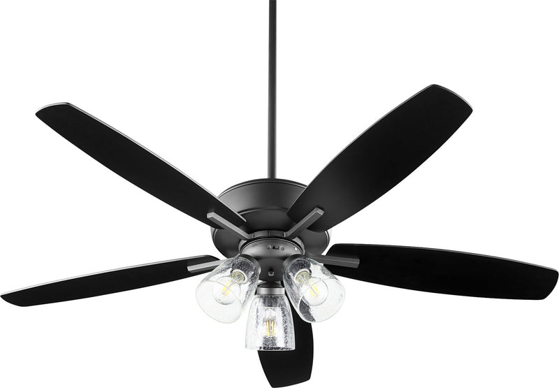 Quorum 70525-369 52``Ceiling Fan, Black Finish - LightingWellCo