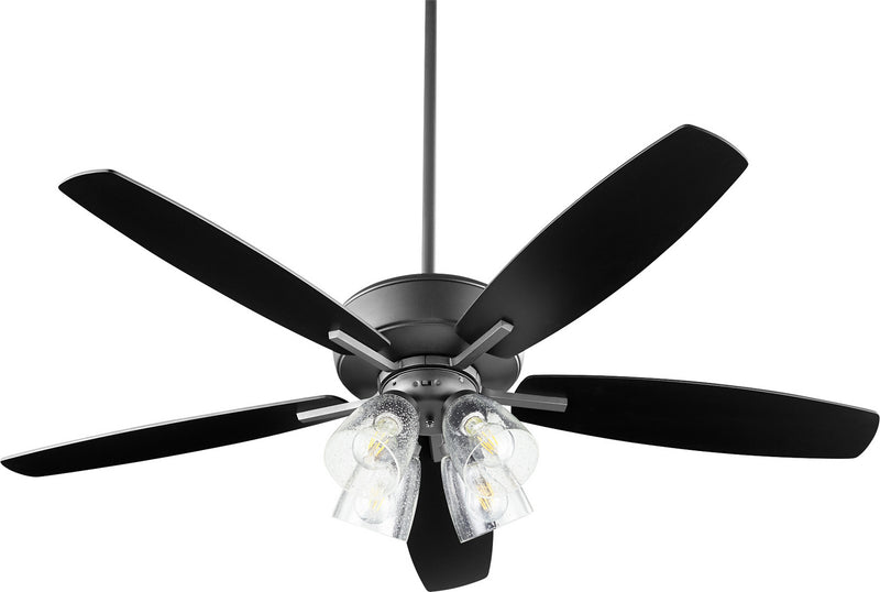 Quorum 70525-469 52``Ceiling Fan, Black Finish - LightingWellCo