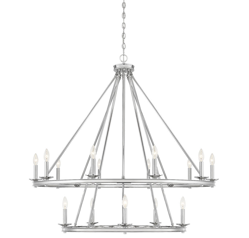 Savoy House 1-312-15-109 15 Light Chandelier, Polished Nickel Finish LightingWellCo