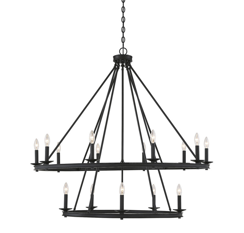 Savoy House 1-312-15-89 15 Light Chandelier, Matte Black Finish LightingWellCo