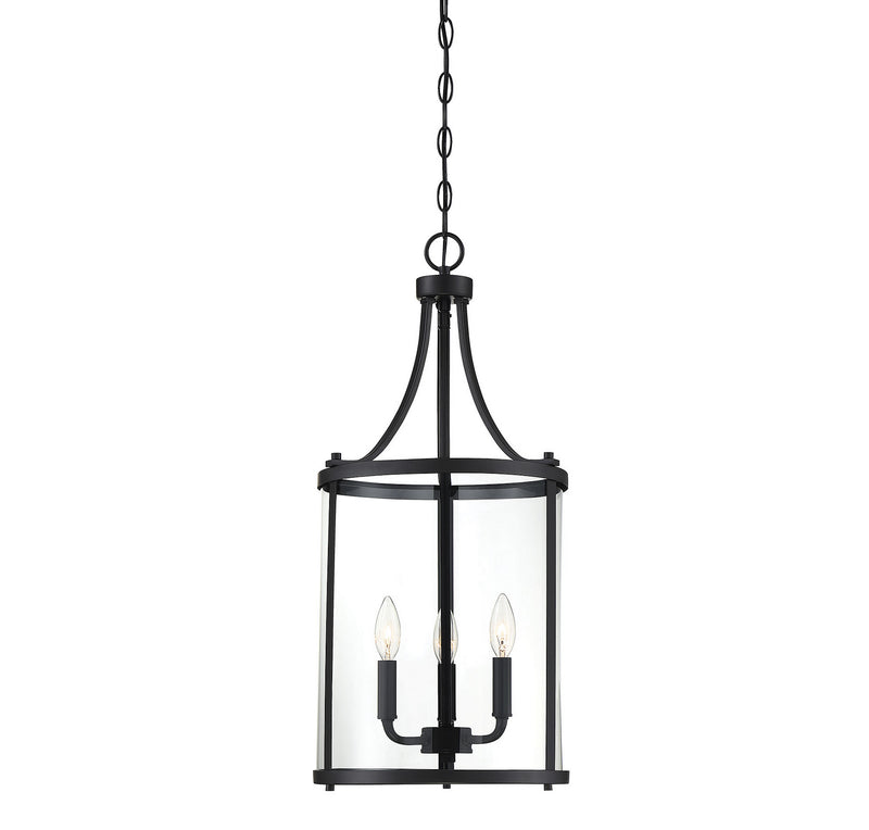 Savoy House Penrose 7-1040-3-BK Three Light Foyer Pendant, Black Finish - LightingWellCo