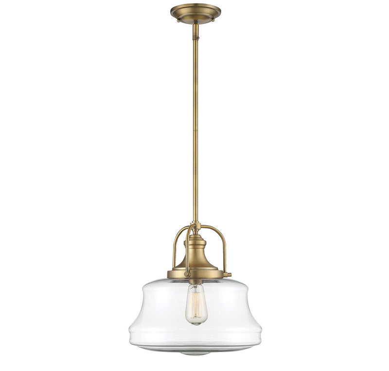 Savoy House Garvey 7-5012-1-322 One Light Pendant, Warm Brass Finish - LightingWellCo