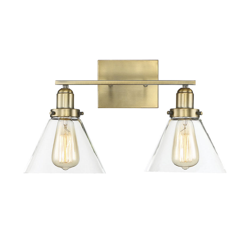 Savoy House Drake 8-9130-2-322 Two Light Bath Bar, Warm Brass Finish - LightingWellCo